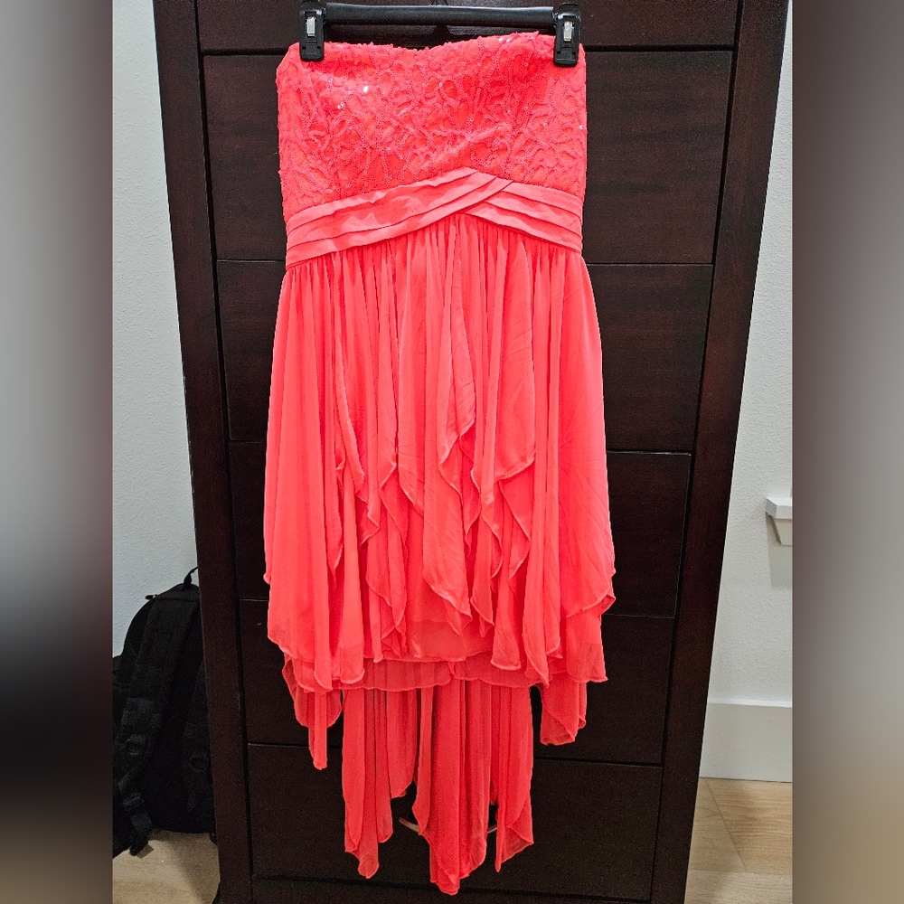 JCPENNEY my michelle strapless high-low coral prom dress size 13